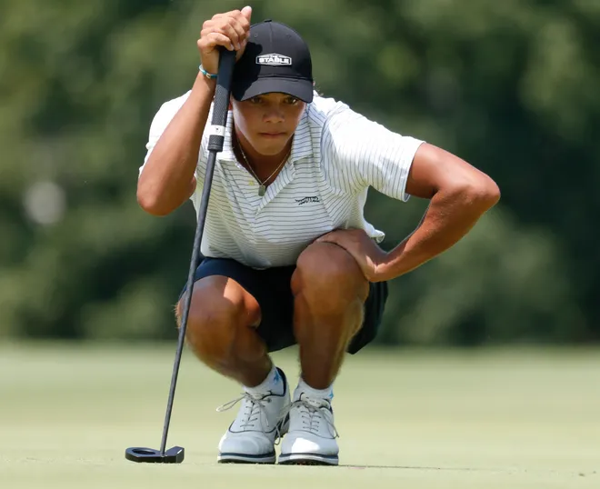 Charlie Woods atop the leaderboard at Junior PGA Championships!